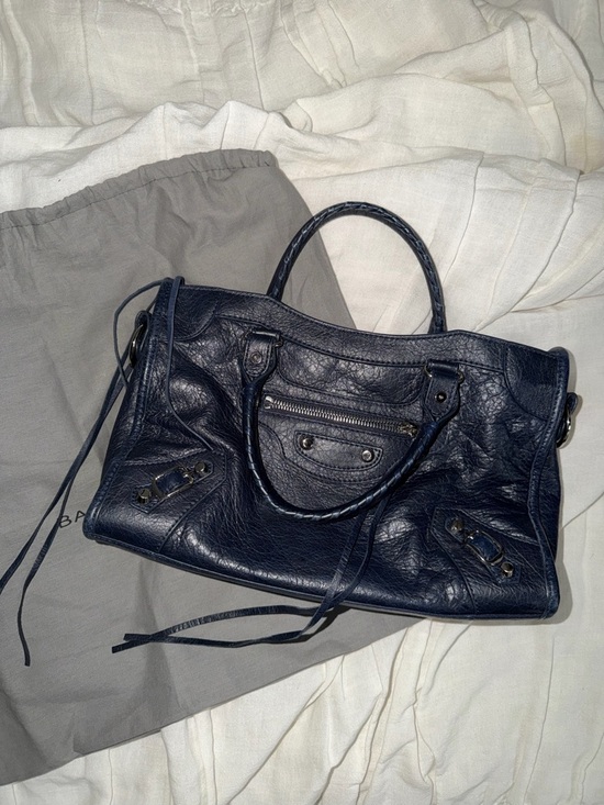 Balenciaga Handbags - Balenciaga Small Navy Blue City Bag
